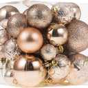 Christmas Ornaments for Xmas Trees,Champagne Shatterproof Christmas Ball Ornaments (32 pcs)
