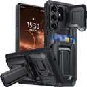 AMILIFECASES for Samsung Galaxy S26 Ultra Wallet Case with Card Holder & Kickstand & Full Camera Lens Cover, Military Grade Drop Shockproof Rugged Phone Case for S26 Ultra 6.9'', Black