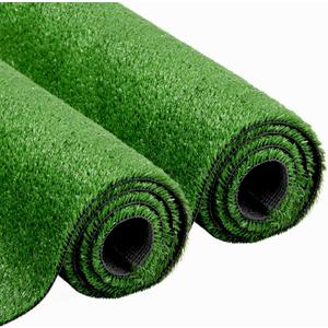 Artificial Grass Synthetic Lawn Outdoor Faux Grass Rug for Patio 0.4 Inch Pile Height 7FTx12FT Astro Turf Roll Carpet Turf Indoor for Bedroom Fake Grass for Pets