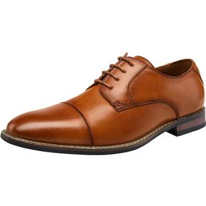 Jousen Men's Dress Cap Toe Shoes Wingtip Brogue Oxfords for Men Business Formal Derby Shoes, Size 9.5