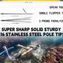 Hawaiian Sling Fishing Spear 5ft Fiberglass Travel Pole Spear 3 Prong Hand Spear Pole Spear Fishing Equipment Harpoon Spearfishing Gear Spear Gun for Spearfishing, Snorkeling, Scuba Diving, Freediving