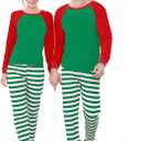 Benaive Matching Family Christmas Pajamas Set Holiday Pjs for Women Men Sleepwear (Striped Green, Women-Small)