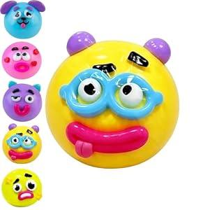NEW Smushers Squishy, Curiosities Smushers Dog Face Swap Squishy, Cute Easy Squeezy Funny Face Squishy Stress Balls, Stress Relief Desk Accessory for Adults (Yellow)