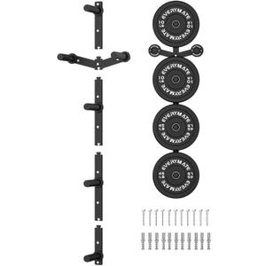 EVERYMATE Weight Plate Storage Rack, Olympic Weight Plate Holder, Bumper Plate Storage, Home Gym Organizer (Fit 2 Inch Plates, Wall Mount - 6 Pegs)