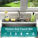 Stone Faucet Mat for Kitchen Sink - Quick Dry Diatomite Sink Splash Guard, Prevents Moisture Buildup & Water Stains, Water Absorbing Stone Tray for Bathroom Countertop (Dark Gray, 30" x 4")