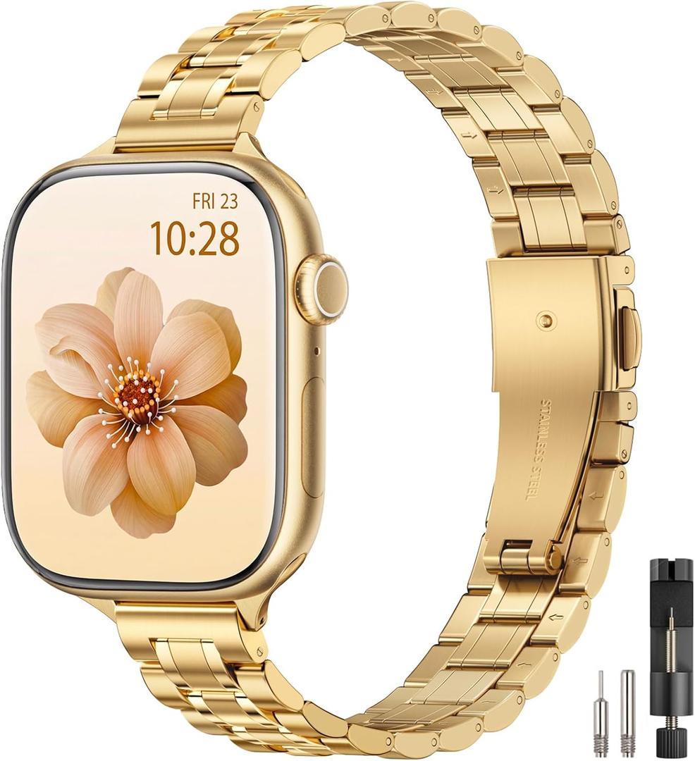 Thin Metal Band Compatible with Apple Watch Bands for Women