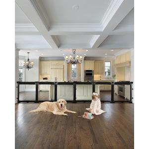 Extra Wide Baby Gate Playpen with Heat-Resistant Mesh,6 Panel Foldable Baby Fence,Indoor/Outdoor Safety Barrier,Dog Playpen & Fireplace Gate (Black)