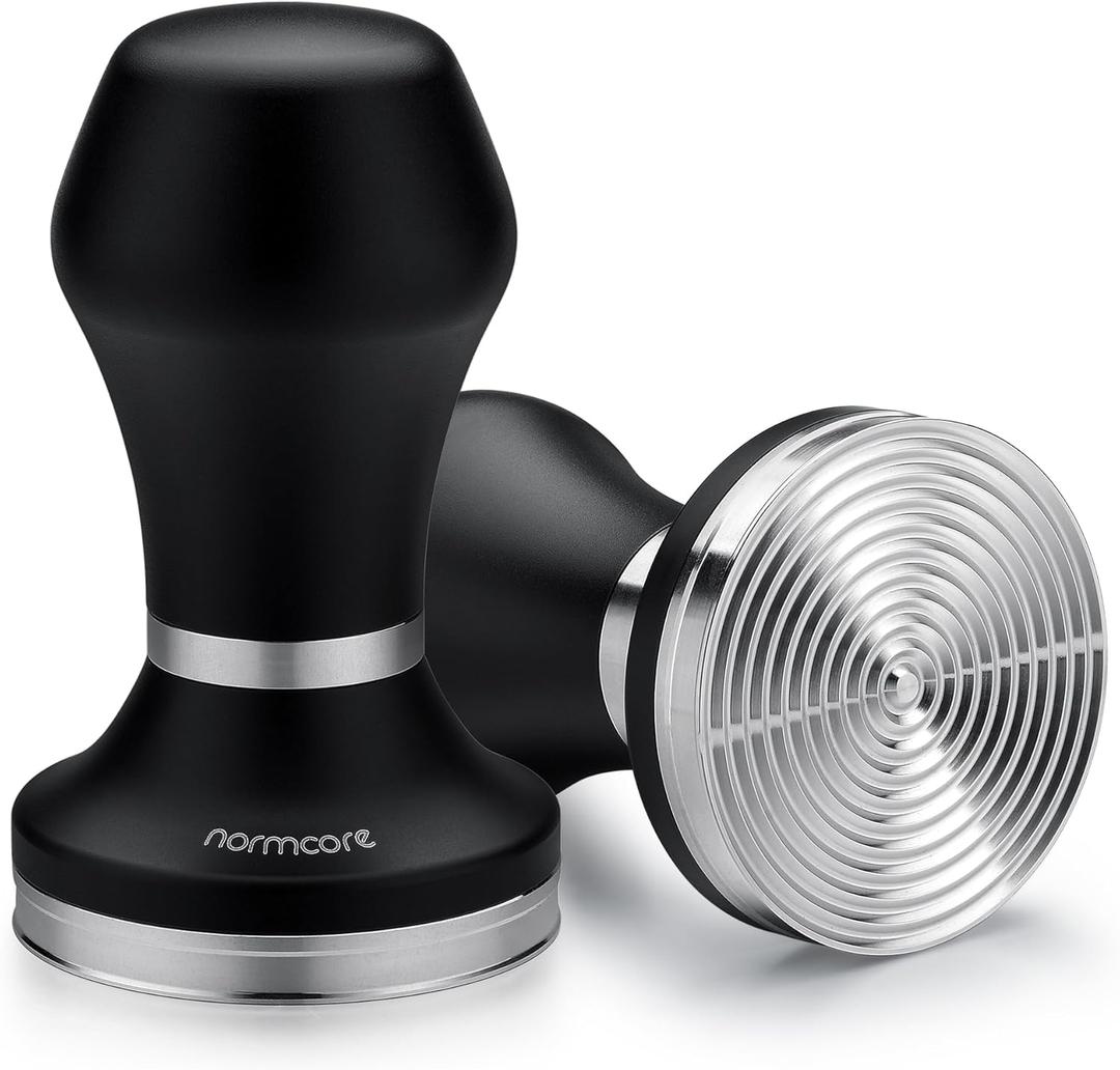 Normcore Espresso Tamper 53.3mm - Heavy Duty Handle Coffee Tamper Tamping Baristas - Interchangeable Tamper Base - 304 Stainless Steel Ripple Base