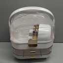 Makeup Organizer Countertop, Skincare Holder Bathroom Counter Organizer, Storage Box Cosmetic Display Cases, Teen Girl Gifts Make up Organizers for Vanity, Dresser (Rose Gold)