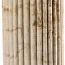 Cylinder Vase 8 Inch - Natural Travertine Textured Ribbed Resin Vase for Pampas Grass, Flowers, Home Decor | Decorative Centerpiece for Entryway, Countertop, Nightstand | Housewarming Gift (Beige)