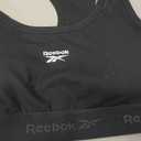 Reebok High Speed Women's Medium Impact Sports Bra - with Removeable Cups & Elastic Hem Band (Black, S)