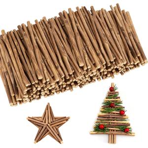 TKOnline 400Pcs Craft Sticks, 10cm 0.1-0.2 Inch in Diameter Wood Log Sticks Twigs Crafts for DIY Crafts Photo Props, Wood Crafts, Festival Decoration, Landscaping