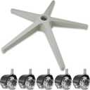 Sytopia 28" Office Chair Base Replacement with Wheels, Set of 5, 2600 lbs Heavy Duty Desk Chair Base, Smooth & Quiet Casters, Grey