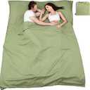 Travel and Camping Sheets Sleeping Bag Liner,Lightweight Travel Sheets for Hotel Portable Hotel Sleeping Bag Sack for Adults,Premium Soft Hotel Sleep Sheet for Traveling Hostels Picnic (82.5 X 45 Inch, Green)