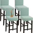 YISUN Waterproof Bar Stool Covers, Stretch Pub Stool Chair Cover Removable Washable Counter Stool Covers Bar Stool Slipcovers for Kitchen, Pub, Dining Room (4 Pack, T-Green)