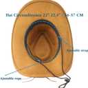 Carnavalife Cowboy Hat for Women Men with Wide Brim Western set with black bandana for Cowboys and Cowgirls (Brown)