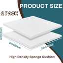 Frienda 2 Pack 1" x 24" x 24" Upholstery High Density Foam Cushion Replacement Square Cut to Size Foam Couch for Chair Couches Padding Shipping Packing DIY Cosplay Projects(White)