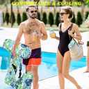 Blueweenly 2 Pack Inflatable Pool Float for Adult Adjustable Hammock Float Chair Fabric Pool Lounge Chairs Blow up Water Chairs Rafts for Summer Swimming Party Fun(Tropical,Blue,Green)
