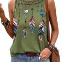 SHEWIN Tank Tops for Women Casual Lightweight Crewneck Tank Top Sleeveless Spring Tops for Women 2026 Green Medium