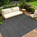 Outdoor Easy Jute Rug 5x7 Washable Non Slip Indoor Outdoor Easy Jute Rug Modern Solid Color Neutral Paito Stain Resistant Throw Carpet for Porch Kitchen Bedroom Living Room Backyard, Grey