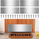 Therwen 5 Sets 10 x 36 Inches Silver Door Kick Plate for Exterior Doors, Satin Aluminum Kick Plates with Screws for Wood Metal Interior/Exterior Anti Scratch Door Protection