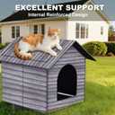 Outdoor Cat House Cat House for Outdoor and Indoor Use - Waterproof Shelter for Cats, Dogs, and Feral Animals (Grey Wood Color, Large)