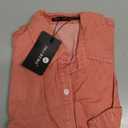 Zilcremo Women Denim Shirt Chambray Collared Jean Shirts Long Sleeve Pocket Button Down Blouses (Large, Pink)
