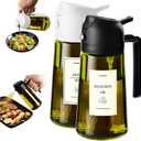 TrendPlain - Original 16oz/470ml Olive Oil Dispenser Bottle for Kitchen Gadgets and Air Fryer Accessories - Olive Oil Sprayer for Cooking w/Stickers - Black&White