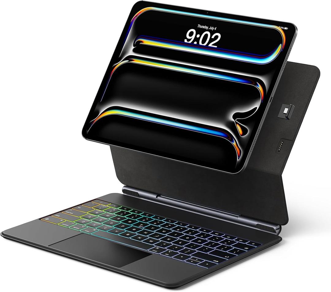 Keyboard Case for iPad Pro 13-inch (M4) 2024, Auto-Connect Design & No Charging Required, Magic-Style Magnetic Keyboard Case with Multi-Touch Trackpad, Compatible with iPad Pro 13