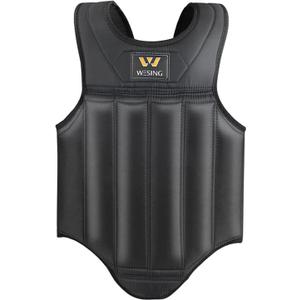 Wesing Martial Arts Muay Thai Boxing Chest Protector MMA Sanda Chest Guard (Small) Black