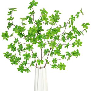 Floweroyal 3pcs Artificial Greenery Stems 43.3" Faux Branches for Vase Filler Fake Green Plants for Home Office Party Wedding Decoration