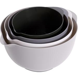BoxedHome Classic Mixing Bowl Set, BPA Free Plastic, Microwave and Dishwasher Safe (Set of 4, Grey),3.5 quarts
