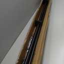 1Inch Single Curtain Rods, Decorative Drapery Rods Adjustable 84-120IN Length, With Horn Finials, Wall Mount and Ceiling Mount, Matte Black