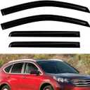 4PC Rain Guards for 2012-2016 Honda CR-V Window Visors for 12-16 CRV Deflectors Sun Shades Vent Tape On Out Channel