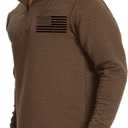 H HYFOL Men's USA Flag Graphic Pullover Waffle 1/4 Zip Stand Collar American Patriotic Sweatshirts (Brown, XXL)