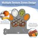 Dog Lick Mat with Suction Cups, Slow Feeder & Enrichment Mat for Dogs & Cats, Silicone Feeding Mat for Wet & Dry Food, Anxiety Relief, Mess-Free Foldable Pocket Design, Gray