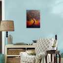 Cool Colorful Boho Abstract Picture Wall Decor Framed Fantasy Texture Blooming Tree of Life Graffiti Canvas Wall Art Modern Prints Poster Country Painting for Living Room Bathroom Bedroom16x24 Inches
