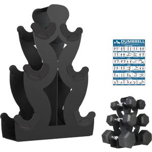 Dumbbell Storage Rack Weight Organizer Rack Only for Home Gym Weight Rack No need Assembly (3-Tier)