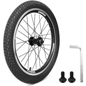 18 Inch Bicycle Front Wheel - 14Gx32H Spokes with ED Brass Nipples - 100mm Front Wheel with Tire and Tube (Front, 18 inch)