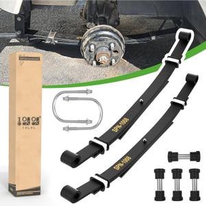 10L0L Golf Cart Rear Leaf Spring for Club Car DS 1981-Up, 3-Leaf Heavy Duty Suspension Kit | Replaces OEM #102006501 1014675 1011149 1012618| Durable Steel Construction - Set of 2 (Black)