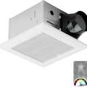 Bathroom Exhaust Fan with Humidity Sensor: 100CFM Ventilation Fan for Bathroom and Home, Auto-Adjusts for Moisture Control, Ultra-Quiet 1.2 Sones, Dimmable & Wet Rated, ETL Certified, 100 CFM with Grille & Humidity Sensor
