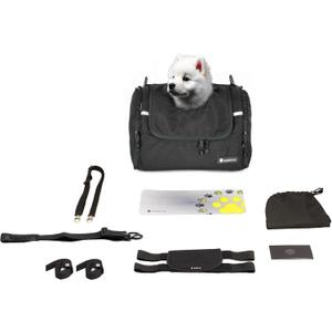 Motorcycle Dog Carrier for ~5-11lb Weight of Dogs, wateproof, Portable, Triple Ventilation System, Motorcycle Bag for Sissy bar, Luggage Rack or seat. Made of Italian Cordura Fabric (XS)