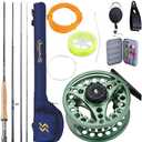 Sougayilang 5/6 Weight 9ft Fly Rod, 4-Piece Graphite Rod, Die Cast Aluminum Reel, Carrying Case, Fly Box & Fishing Flies Combo Starter Kit