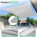 SunnyRoyal 20'x20' Sun Shade Sail Rectangle UV Block Sunshade Canopy Awning Shade Cloth for Outdoor Patio Garden Swimming Pool (Light Grey)