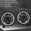 UNI-SHINE 2 Pack 9 Inch LED Headlights Compatible with Jeep Wrangler JL/JLU 2018-2026, Gladiator JT 2019-2026 DRL and Turn Signal, High/Low Beam Halo Lights DOT Approved