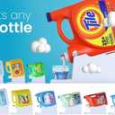TidyFriend Liquid Laundry Detergent Holder Stand with Drip Tray & Rubber-Grip Feet, Stand for Laundry Room Organization and Storage, Fabric Softener Dispenser with Cup Holder for Easy Pouring (White)