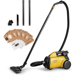 Eureka 3670M Canister Cleaner, Lightweight Powerful Vacuum for Carpets and Hard floors, w/ 5bags,Yellow