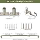 Curtain Rods for Windows 84 to 120 Inches, 1 Inch Diameter Metal Wrap Around Window Curtain Rod with Brackets, Brushed Nickel