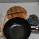 WANGYUANJI 8 Inch Hammered Iron Stir Fry Pan for 12 Servings, Removable Beechwood Handle, Traditional Small Wok for Searing, Sauting, Stir-Frying  Non-Coated, Stovetop Compatible