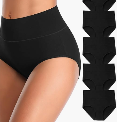 No Show High Waist Briefs Underwear for Women Seamless Panties 4 Pack M